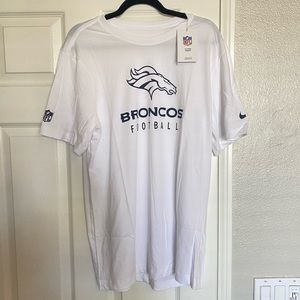 NWT Men's White Nike NFL Denver Broncos DriFit Tee Size Large